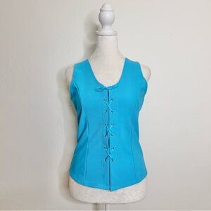 90s Turquoise Lace-Up Tank Top
